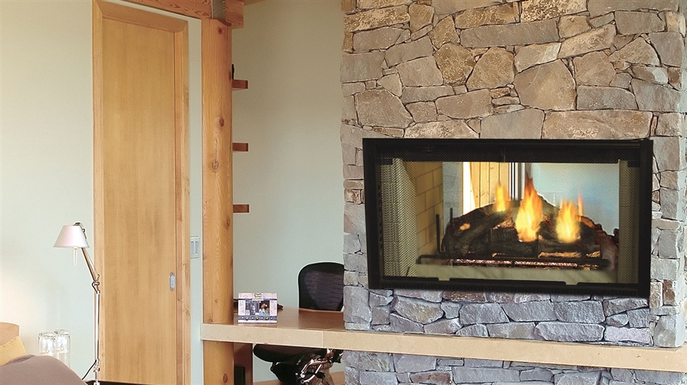 国内未発表品　Dローズ７７３II　BLK/WHT Majestic Wood Fireplace Designer See-Through 42