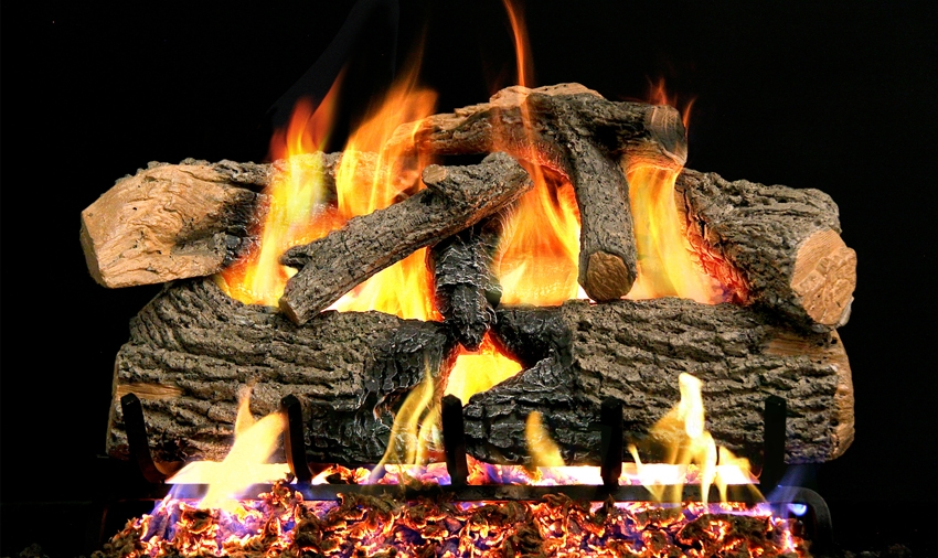 Peterson Real Fyre Outdoor Gas Log Set Charred Evergreen Oak,RH  Peterson,R.H.Peterson Gas Log Set,Charred Evergreen Oak,Charred Evergreen  Oak Log Set,Peterson Charred Evergreen Oak, Real Fyre, Real Fyre Log Set, Real  Fyre Outdoor